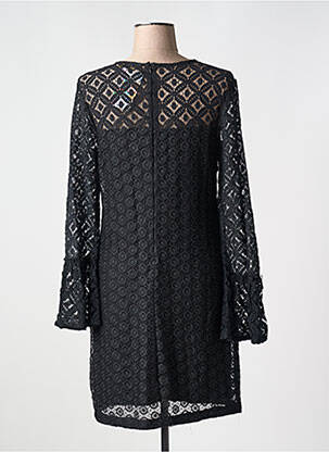Robe mi-longue imprimé fantaisie manches longues noir DESIGUAL femme