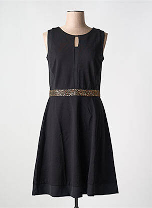Robe mi-longue sans manche sans manche noir NIZA femme