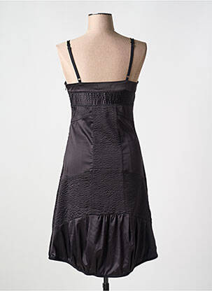 Robe mi-longue col v fines bretelles noir MAIS IL EST OU LE SOLEIL femme