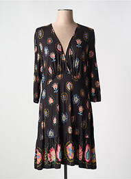 Robe mi-longue coupe fluide manches 3/4 noir DESIGUAL femme