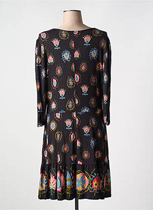 Robe mi-longue coupe fluide manches 3/4 noir DESIGUAL femme