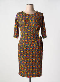 Robe mi-longue manches 3/4 manches 3/4 marron LA FEE MARABOUTEE femme