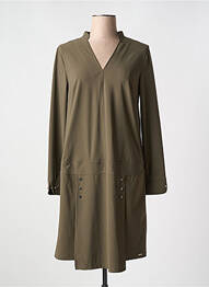 Robe mi-longue manches longues manches longues vert MC PLANET femme