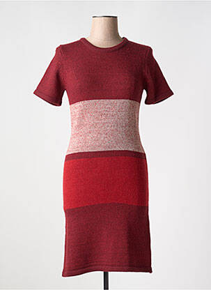 Robe pull col rond manches courtes rouge LAVAND femme