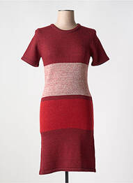 Robe pull col rond manches courtes rouge LAVAND femme