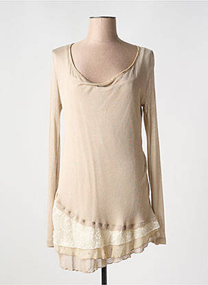Robe courte manches longues manches longues beige LE PETIT BAIGNEUR femme