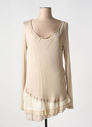 Robe courte manches longues manches longues beige LE PETIT BAIGNEUR femme