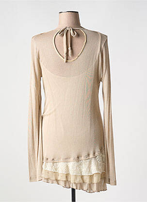 Robe courte manches longues manches longues beige LE PETIT BAIGNEUR femme