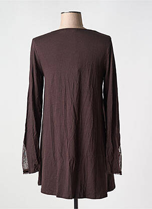 Robe courte manches longues manches longues marron MYRINE femme