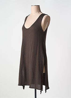 Tunique sans manche col v marron CREA CONCEPT femme