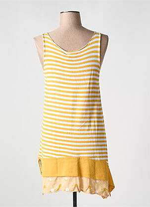 Tunique sans manche coupe asymétrique jaune CREA CONCEPT femme