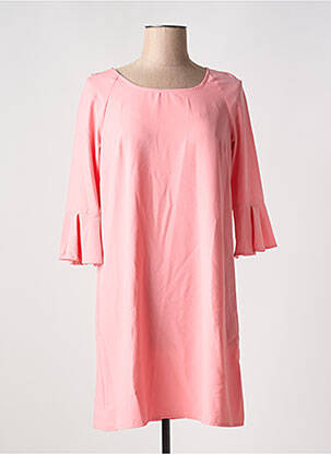 Robe courte manches 3/4 manches 3/4 rose MISSING JOHNNY femme