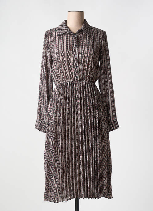 Robe longue manches longues manches longues beige LA FEE MARABOUTEE femme