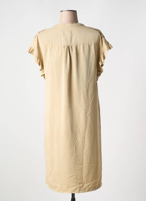 Robe mi-longue manches courtes manches courtes beige CREAM femme