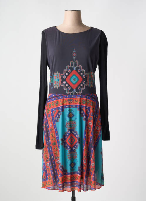 Robe mi-longue coupe fluide manches longues gris DESIGUAL femme