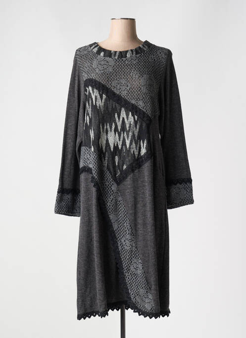 Robe mi-longue gris MARILU pour femme