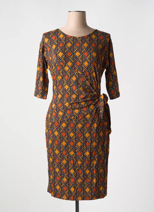 Robe mi-longue marron LA FEE MARABOUTEE pour femme