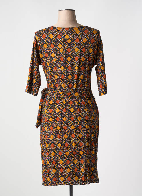 Robe mi-longue marron LA FEE MARABOUTEE pour femme