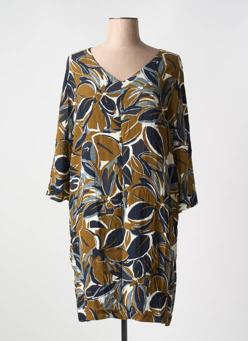 Robe mi-longue marron LA FEE MARABOUTEE pour femme