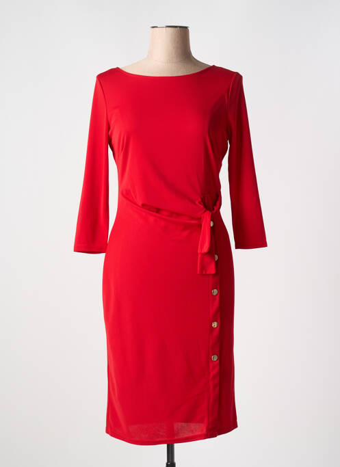 Robe mi-longue rouge LILOO pour femme