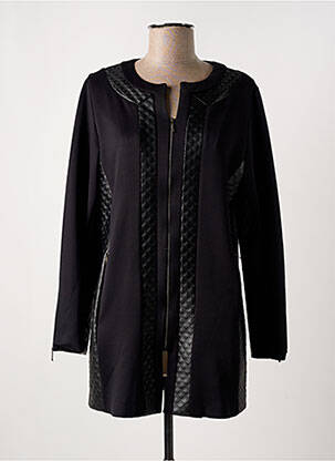 Manteau long coupe cintrée sans capuche noir FRANCK ANNA femme