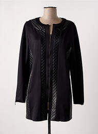 Manteau long coupe cintrée sans capuche noir FRANCK ANNA femme