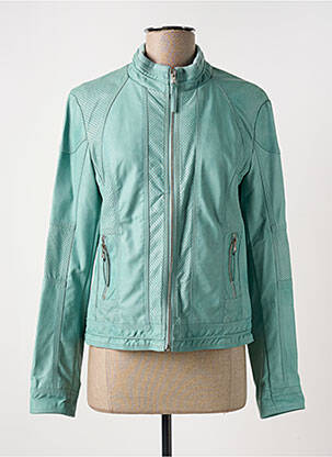 Veste simili cuir poches bleu RINO & PELLE femme