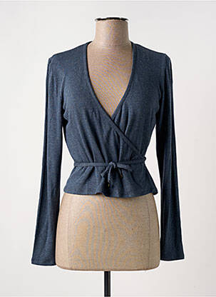 Gilet cache-cœur tissage chiné bleu MYRINE ANTWERP femme