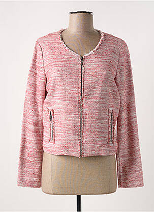 Veste chic finition intérieure biaisée rose FLEUR DE SEL femme