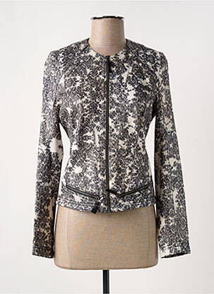 Veste casual col rond gris EVA KAYAN femme