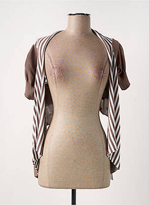 Gilet manches courtes coupe cintrée marron CREA CONCEPT femme