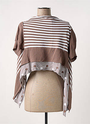 Gilet manches courtes coupe cintrée marron CREA CONCEPT femme
