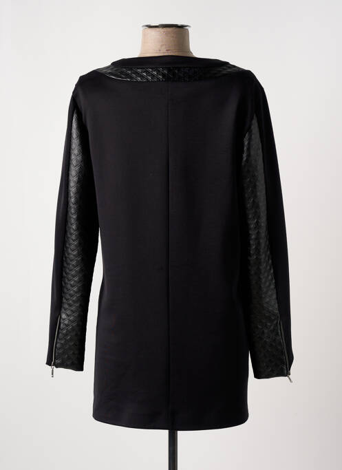 Manteau long coupe cintrée sans capuche noir FRANCK ANNA femme