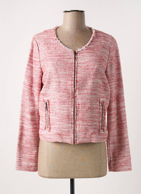 Veste chic col rond rose FLEUR DE SEL femme