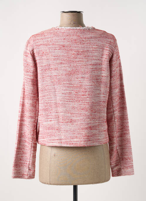 Veste chic col rond rose FLEUR DE SEL femme