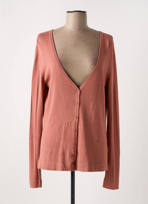 Gilet manches longues rose ICHI pour femme