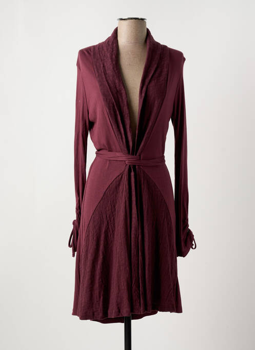 Gilet manches longues rouge MAIS IL EST OU LE SOLEIL pour femme