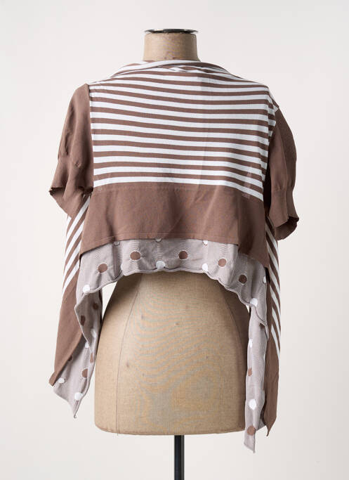 Gilet manches courtes marron CREA CONCEPT pour femme