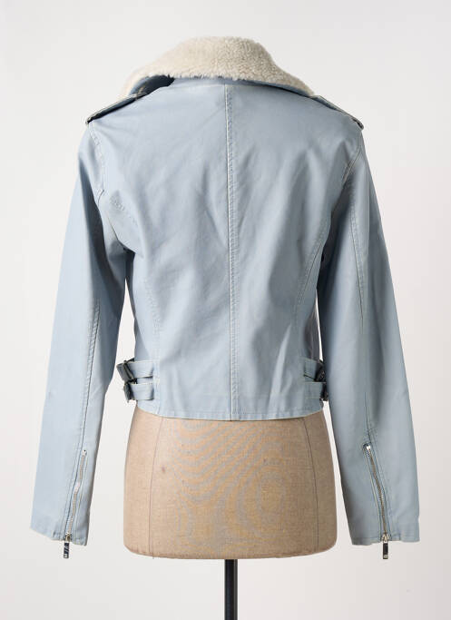 Veste simili cuir bleu MORGAN pour femme