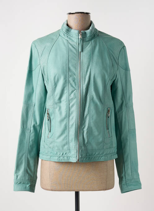 Veste simili cuir bleu RINO & PELLE pour femme