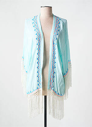 Gilet manches courtes col v bleu BALI SENSASI femme