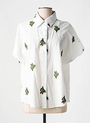 Chemisier coupe droite manches courtes blanc BY ONE femme