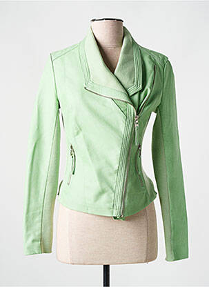 Veste simili cuir poches vert SOFTY femme