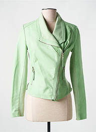 Veste simili cuir poches vert SOFTY femme