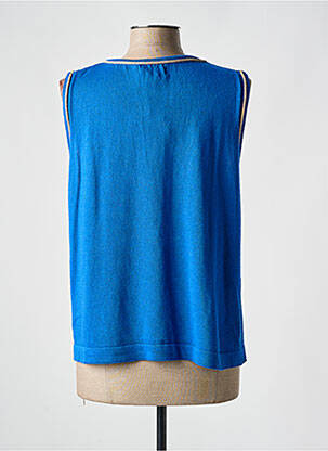 Pull coupe droite manches courtes bleu APRIL VINTAGE femme