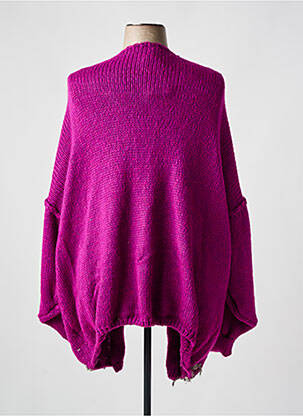 Gilet manches longues maille tricot violet TRICOT STATION femme