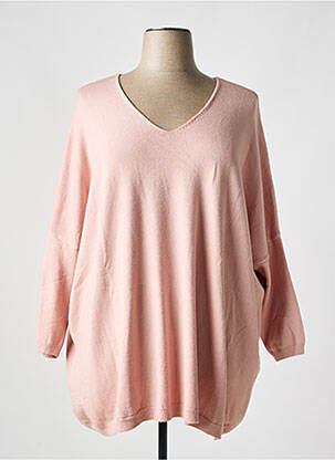 Pull stretch manches longues rose APRIL VINTAGE femme