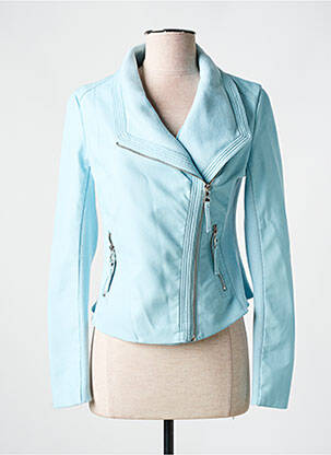 Veste simili cuir bleu SOFTY pour femme
