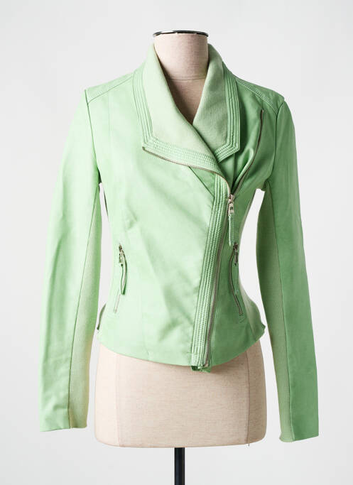 Veste simili cuir poches vert SOFTY femme