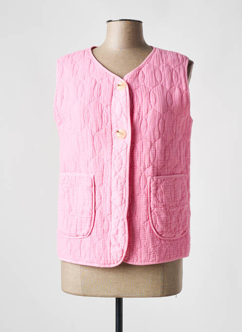 Gilet sans manche coupe droite rose SYBELLA femme